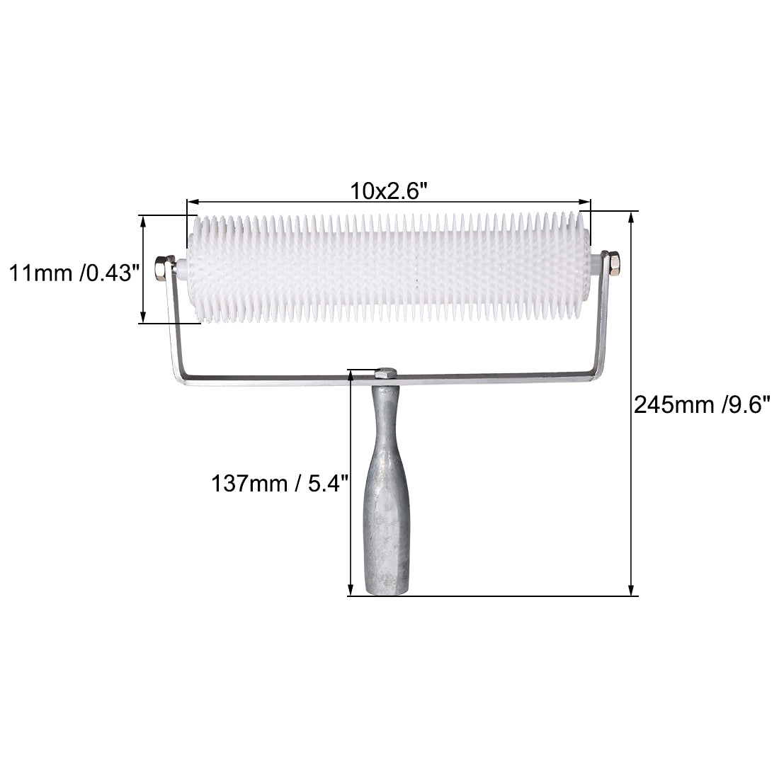 Harfington 10inch Spiked Screeding Compound Roller Latex Floor Self Leveling Screed Spiked Roller 11mm Teeth Height