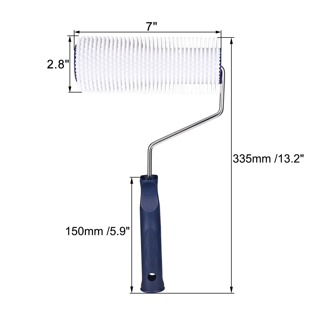 Harfington 7inch Spiked Screeding Compound Roller Latex Floor Self Leveling Screed Spiked Roller 13mm Teeth Height