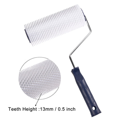 Harfington 7inch Spiked Screeding Compound Roller Latex Floor Self Leveling Screed Spiked Roller 13mm Teeth Height