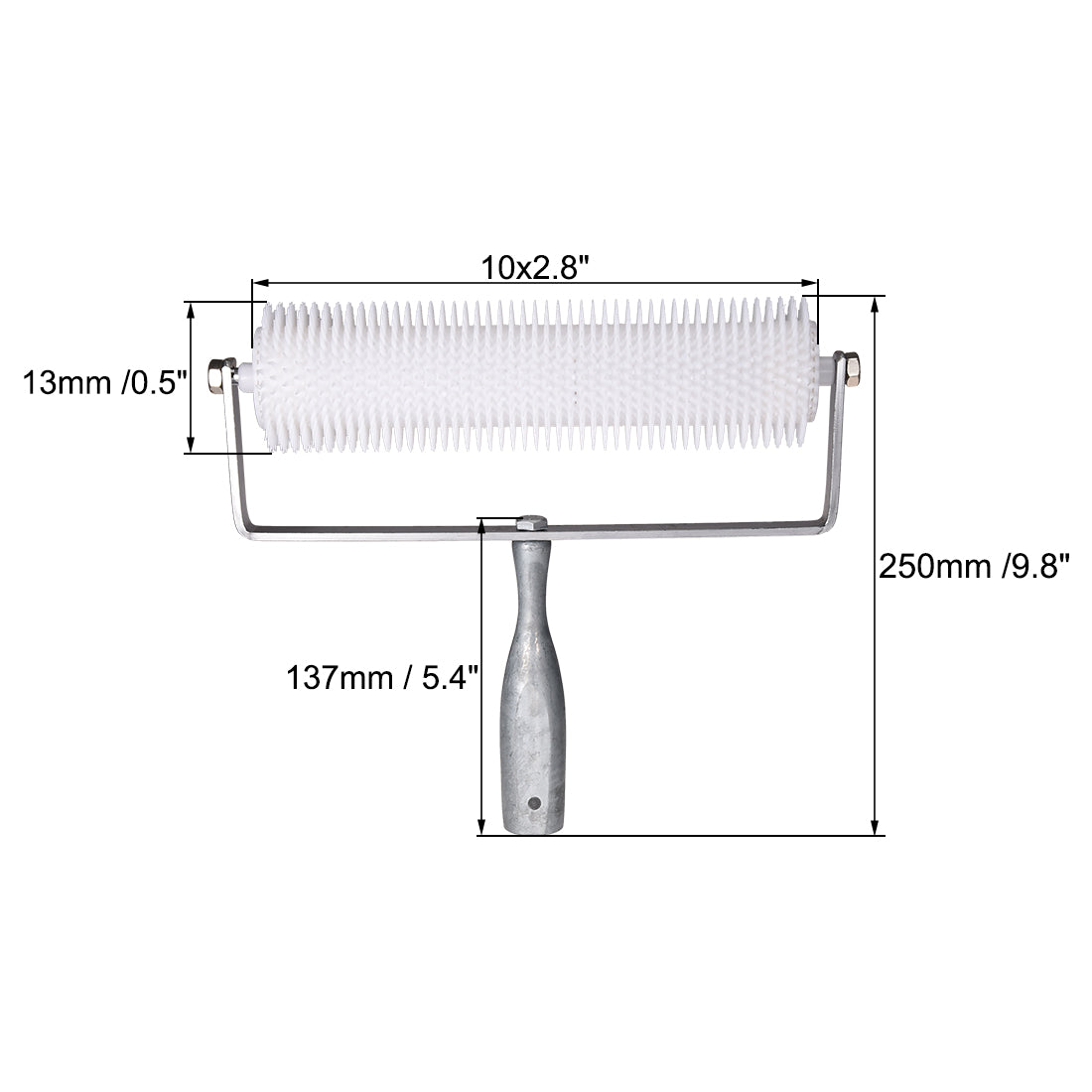 Harfington 10inch Spiked Screeding Compound Roller Latex Floor Self Leveling Screed Spiked Roller 13mm Teeth Height