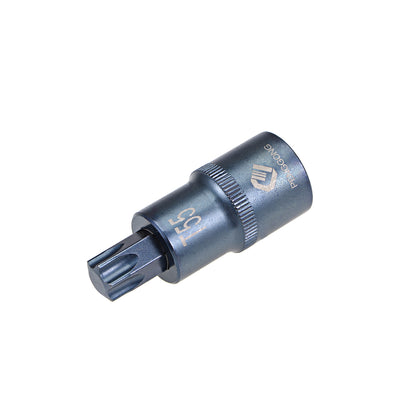 Harfington 1/2" Drive x T55 Torx Bit Socket, S2 Steel Bits, CR-V Sockets Metric 2" Length Blue (For Hand Use Only)