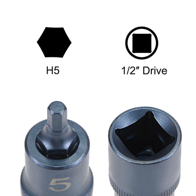 Harfington Drive x Hex Bit Socket, S2 Steel Bits, CR-V Steel Sockets Metric (For Hand Use Only)