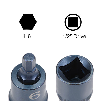 Harfington Drive x Hex Bit Socket, S2 Steel Bits, CR-V Steel Sockets Metric (For Hand Use Only)