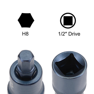 Harfington Drive x Hex Bit Socket, S2 Steel Bits, CR-V Sockets Metric (For Hand Use Only)