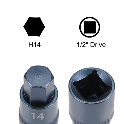 Harfington Drive x Hex Bit Socket, S2 Steel Bits, CR-V Steel Sockets Metric (For Hand Use Only)