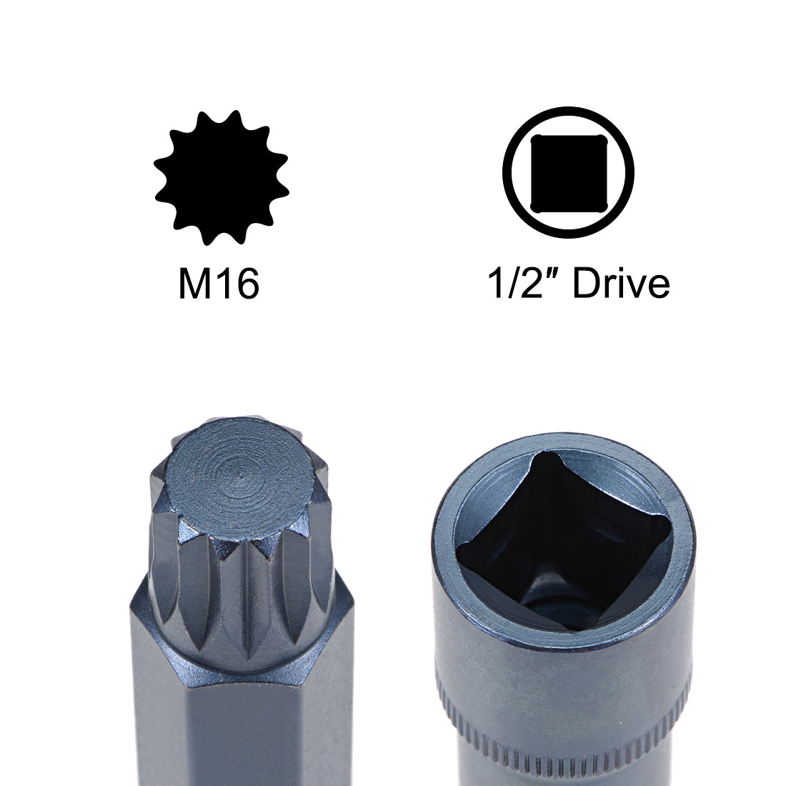 Harfington Triple Square Spline Bit Socket, S2 Steel Bits, CR-V Sockets (for Hand Use Only)