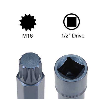Harfington Triple Square Spline Bit Socket, S2 Steel Bits, CR-V Sockets (for Hand Use Only)