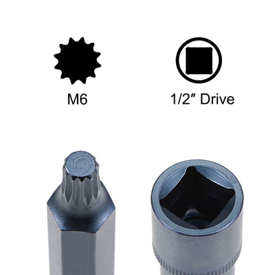 Harfington Drive Triple Square Spline Bit Socket, S2 Steel Bit, CR-V Sockets (for Hand Use Only)