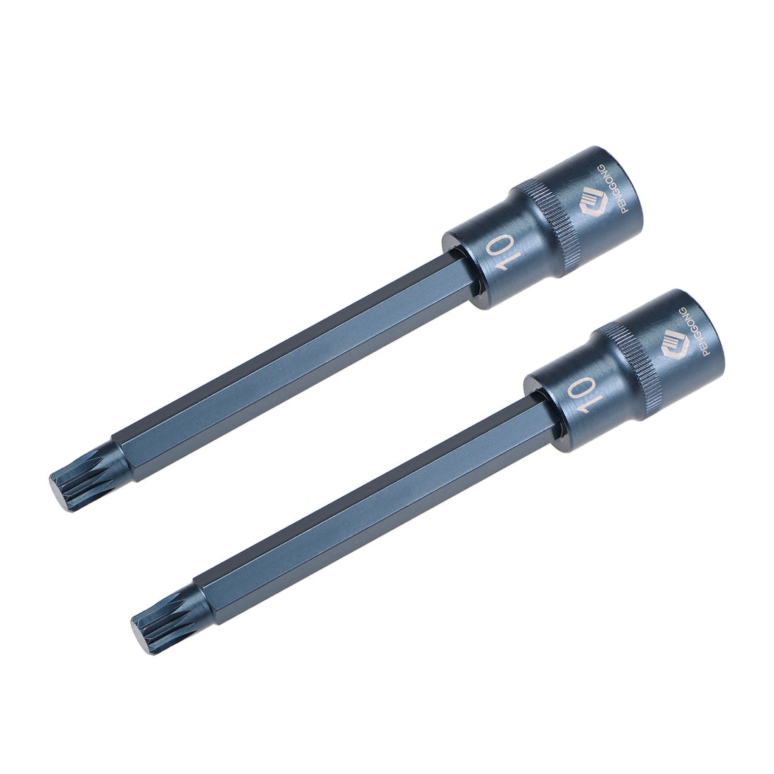 Harfington 2 Pcs 1/2-Inch Drive x M10 Triple Square Spline Bit Socket, Metric 5.5" Length