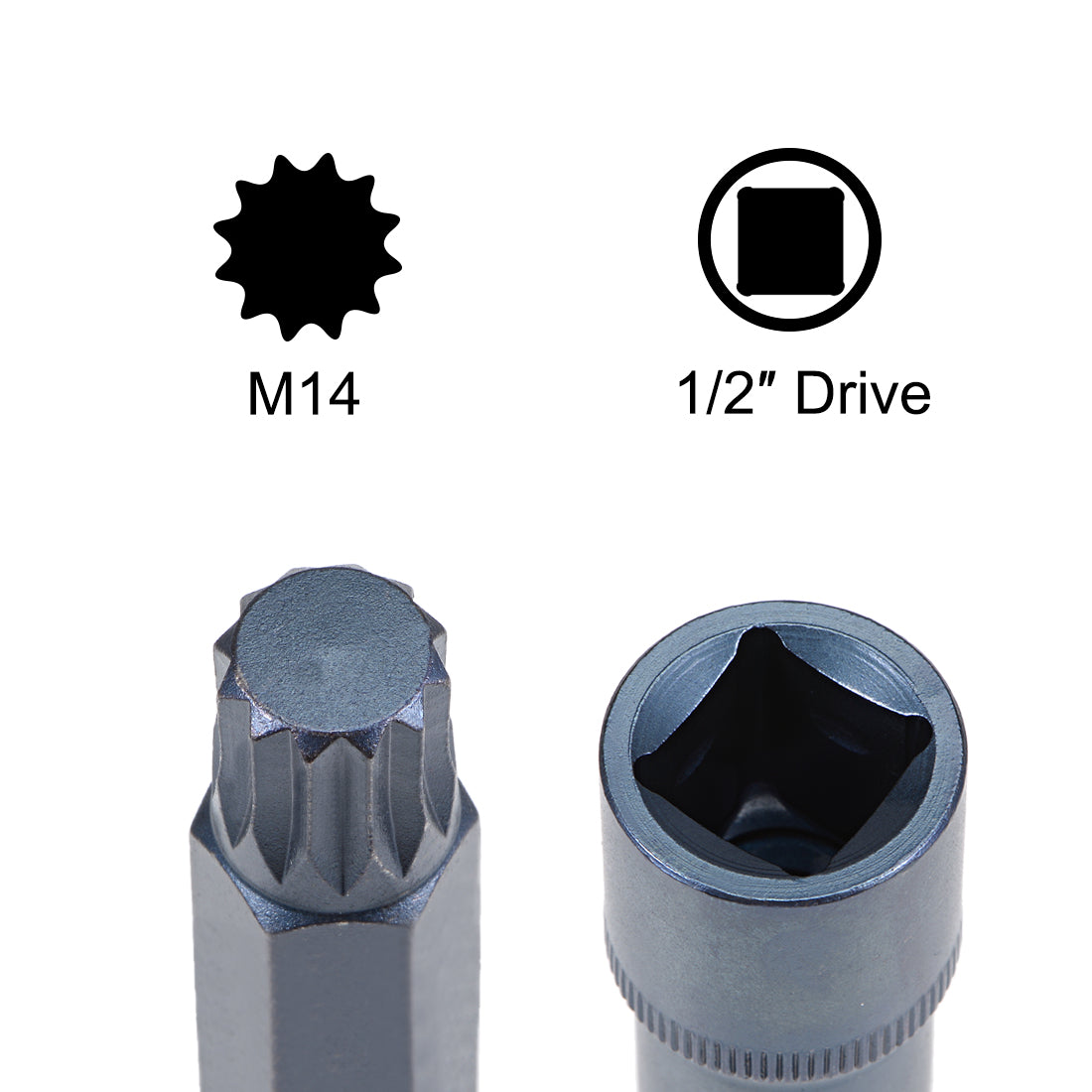 Harfington Drive Triple Square Spline Bit Socket, S2 Steel Bit, CR-V Sockets (for Hand Use Only)