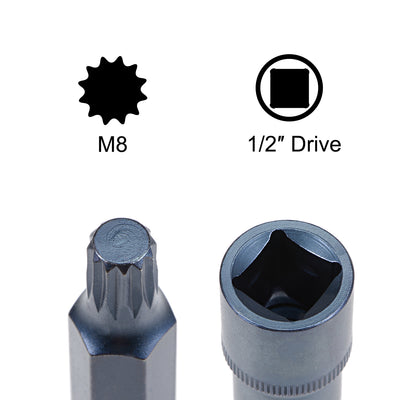 Harfington Drive x Triple Square Spline Bit Socket, S2 Steel Bits, CR-V Socket (for Hand Use Only)