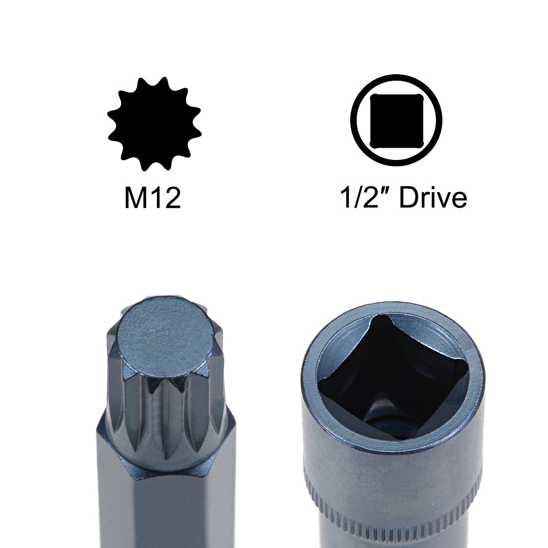 Harfington Drive x Triple Square Spline Bit Socket, S2 Steel Bits, CR-V Socket (for Hand Use Only)