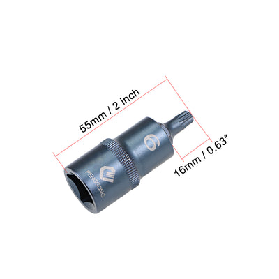 Harfington 1/2-Inch Drive x M6 Triple Square Spline Bit Socket, Metric 2" Length
