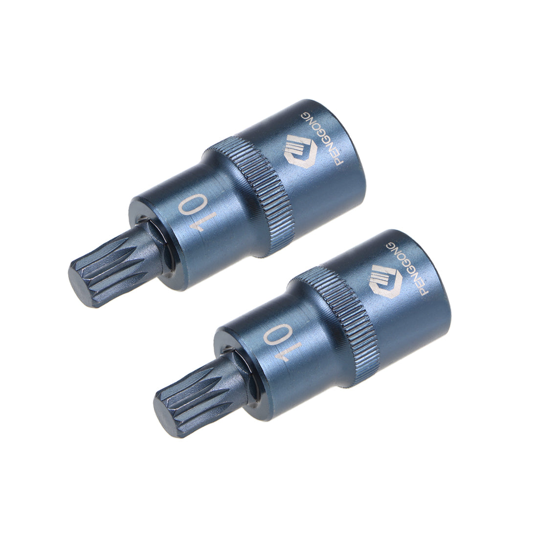 Harfington 2 Pcs 1/2-Inch Drive x M10 Triple Square Spline Bit Socket, Metric 2" Length