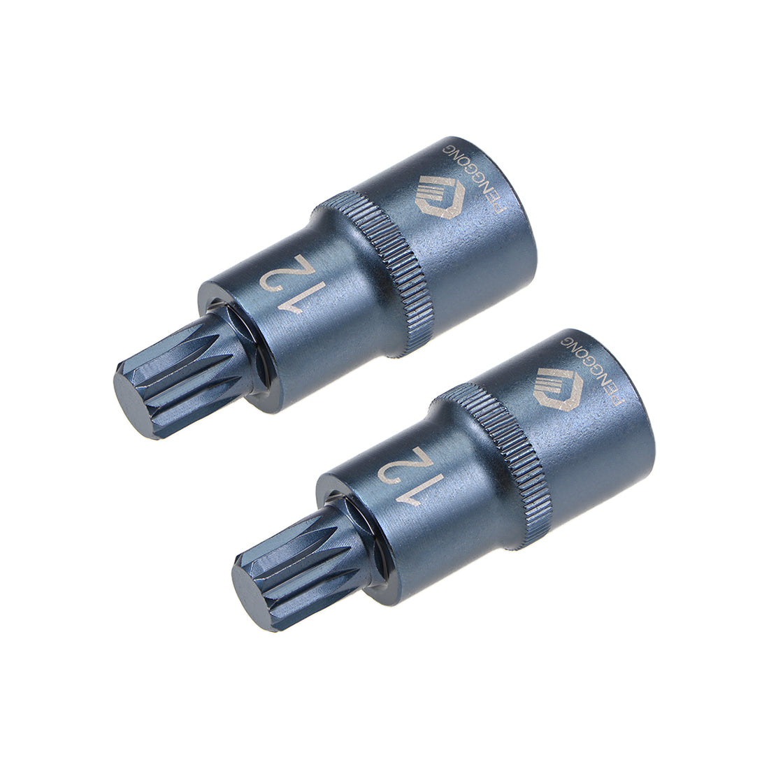 Harfington 2 Pcs 1/2-Inch Drive x M12 Triple Square Spline Bit Socket, Metric 2" Length
