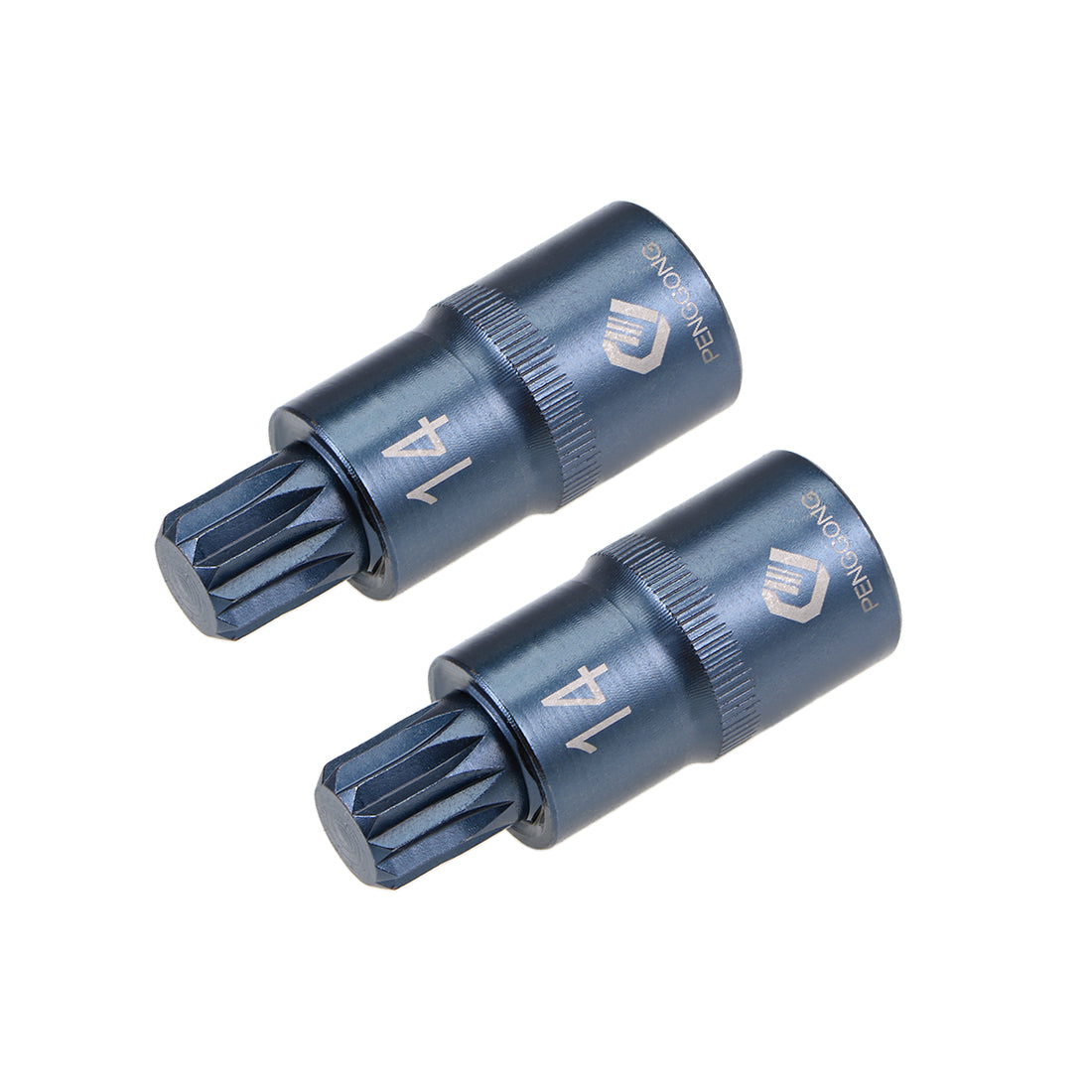 Harfington 2 Pcs 1/2-Inch Drive x M14 Triple Square Spline Bit Socket, Metric 2" Length