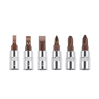 Harfington 1/4" Drive Phillips Slotted Bit Socket Set, S2 Steel Bits, CR-V Sockets 6-Piece (PH1-PH3, FD4-FD7)