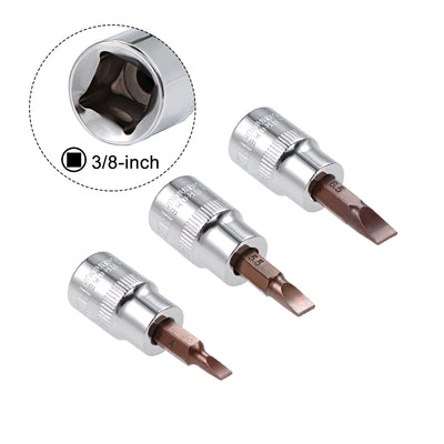 Harfington 3/8" Drive x FD4 - FD6.5 Slotted Bit Socket Set, S2 Steel Bits, CR-V Sockets