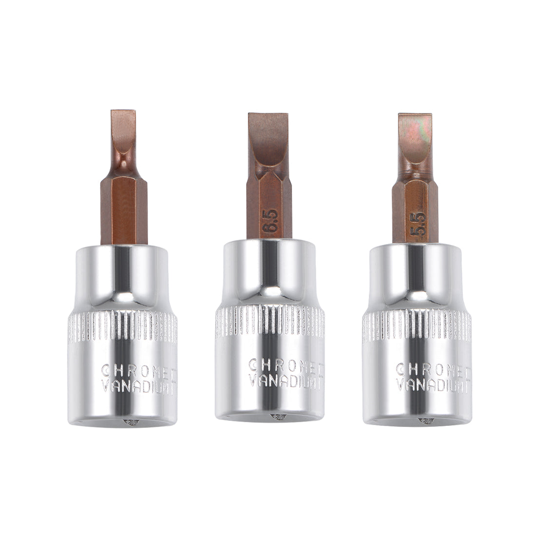 Harfington 3/8" Drive x FD4 - FD6.5 Slotted Bit Socket Set, S2 Steel Bits, CR-V Sockets