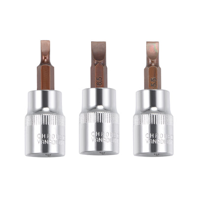 Harfington 3/8" Drive x FD4 - FD6.5 Slotted Bit Socket Set, S2 Steel Bits, CR-V Sockets