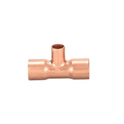Harfington Copper Reducing Tee Copper Pressure Pipe Fitting Connector for Plumbing Supply and Refrigeration