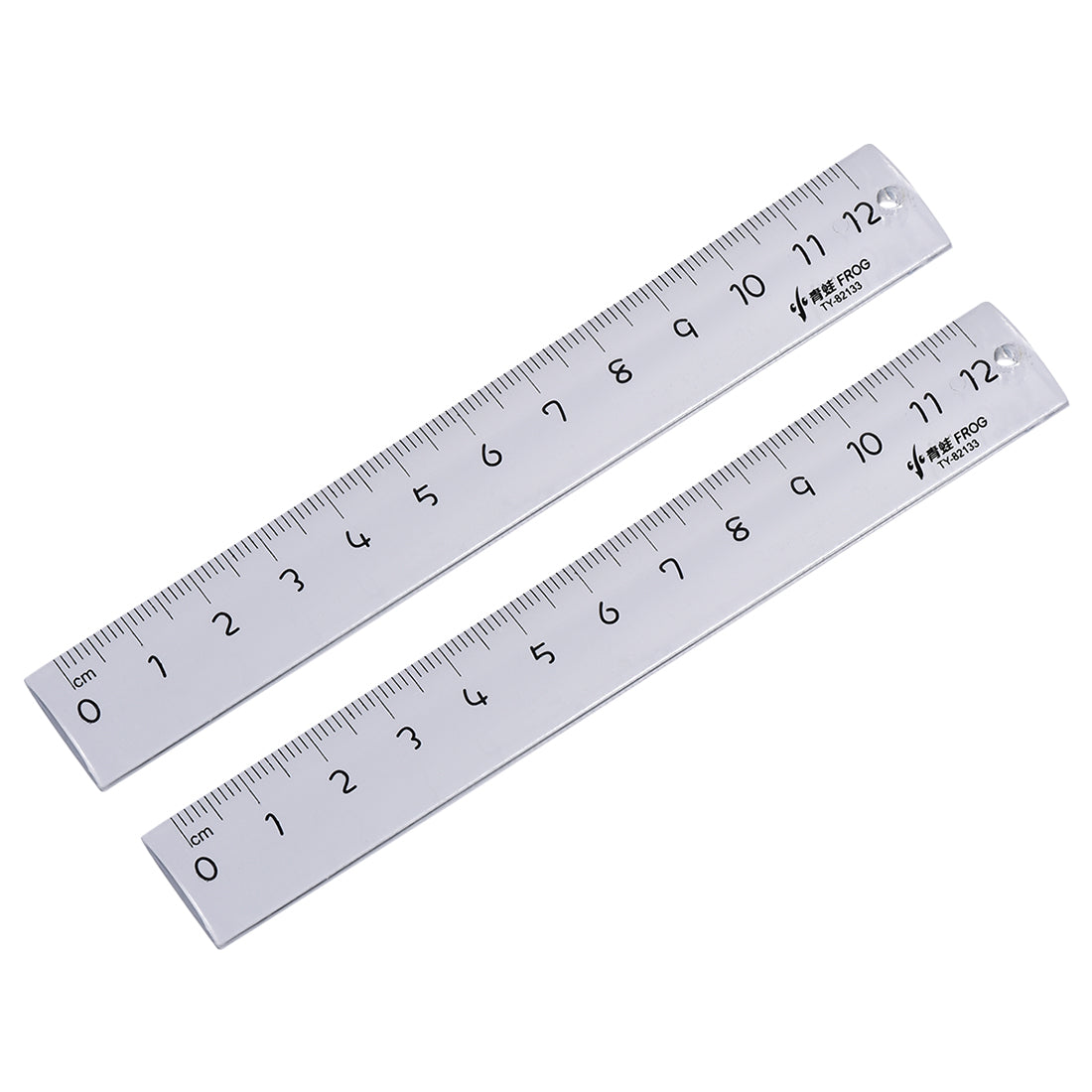 Harfington Straight Ruler 12cm Metric Plastic Measuring Tool Clear 2pcs