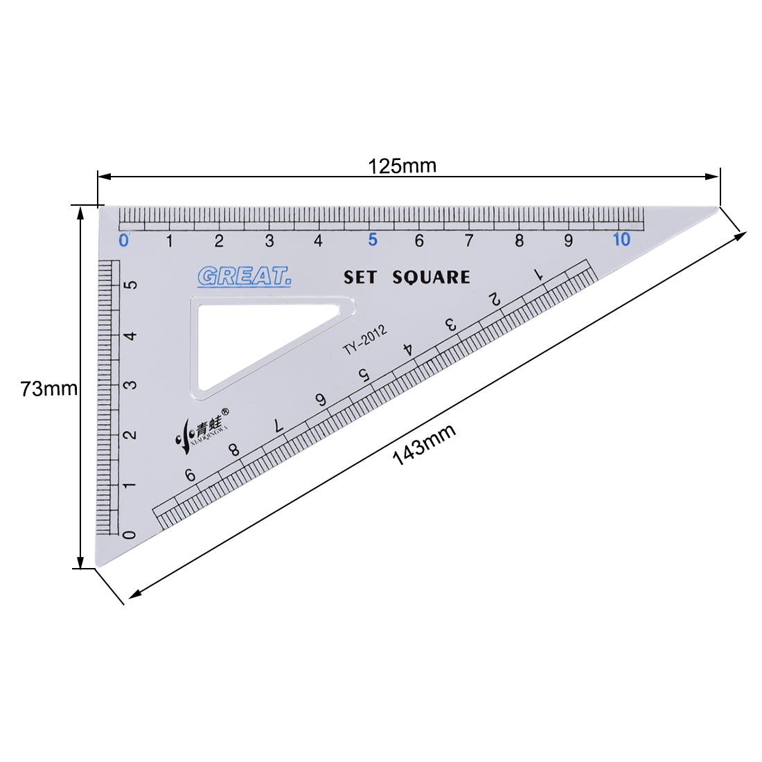 Harfington Measuring Tool Set with Protractor 30/60 45 Degree Triangle Ruler 15cm Straight Ruler Plastic