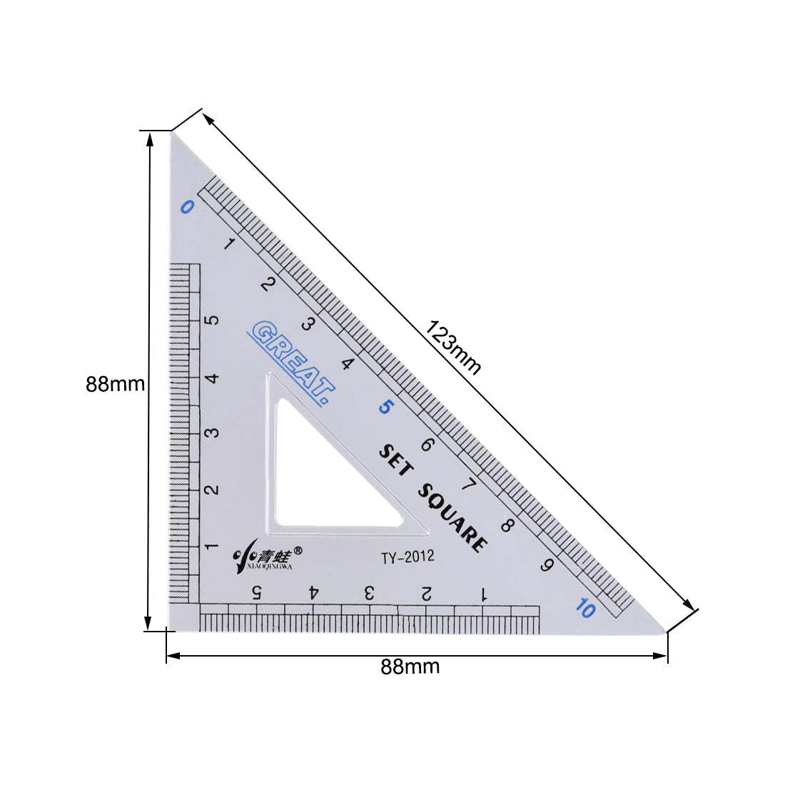 Harfington Measuring Tool Set with Protractor 30/60 45 Degree Triangle Ruler 15cm Straight Ruler Plastic