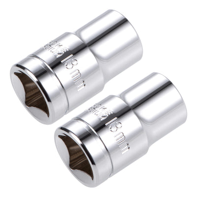 Harfington 1/2-inch Drive E13 Universal Spline Socket Shallow 12 Point Cr-V Steel 2 Pcs