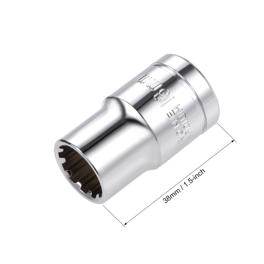 Harfington 1/2-inch Drive E13 Universal Spline Socket Shallow 12 Point Cr-V Steel 3 Pcs