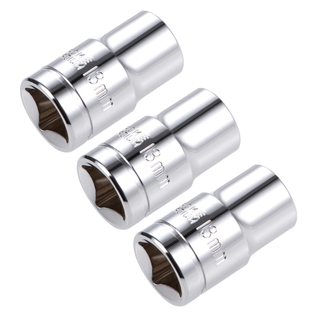 Harfington 1/2-inch Drive E13 Universal Spline Socket Shallow 12 Point Cr-V Steel 3 Pcs