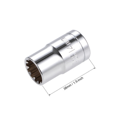 Harfington Drive Universal Spline Socket Shallow 12 Point Cr-V