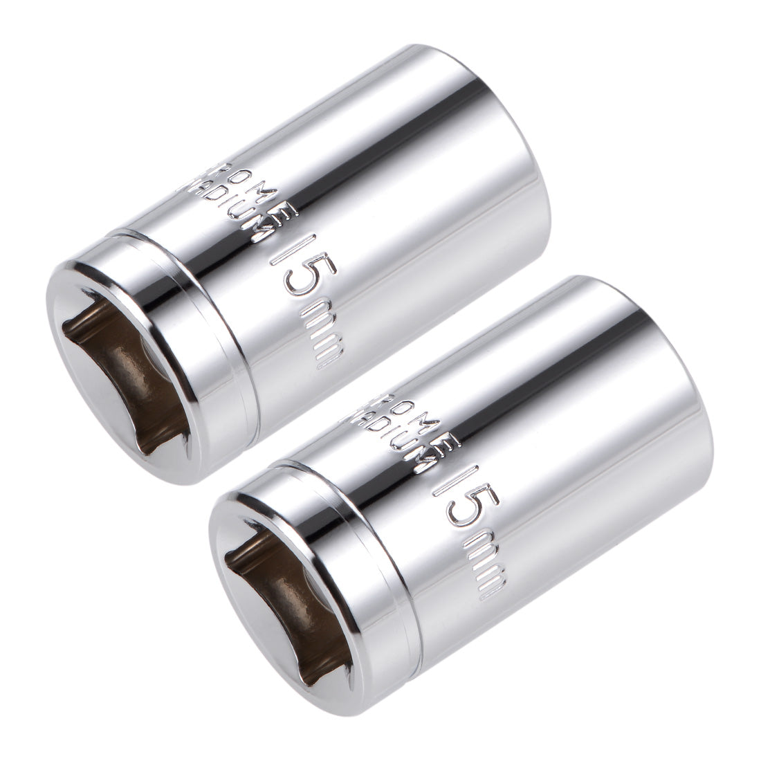 Harfington 1/2-inch Drive E15 Universal Spline Socket Shallow 12 Point Cr-V Steel 2 Pcs