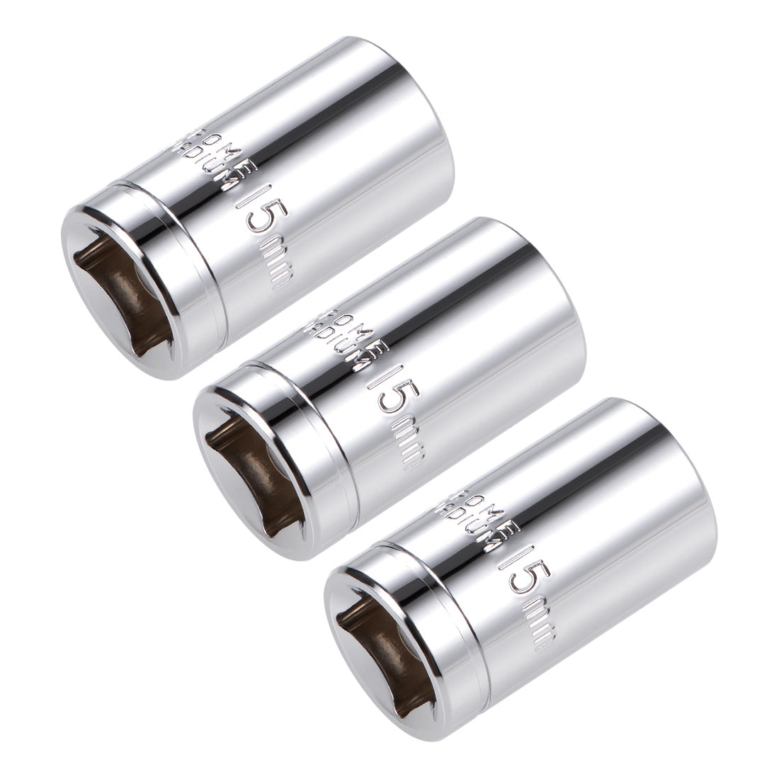 Harfington 1/2-inch Drive E15 Universal Spline Socket Shallow 12 Point Cr-V Steel 3 Pcs