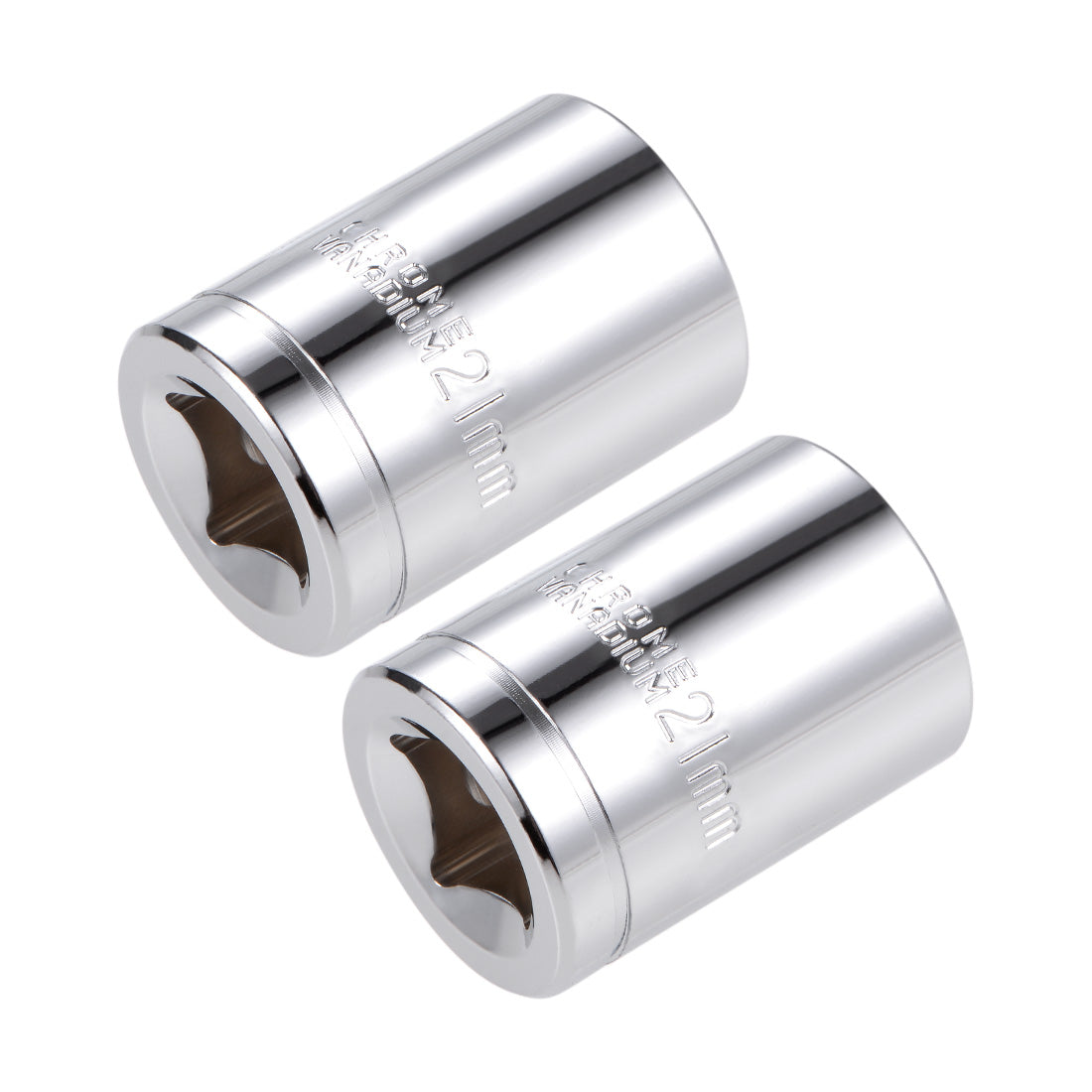 Harfington 1/2-inch Drive E21 Universal Spline Socket Shallow 12 Point Cr-V Steel 2pcs