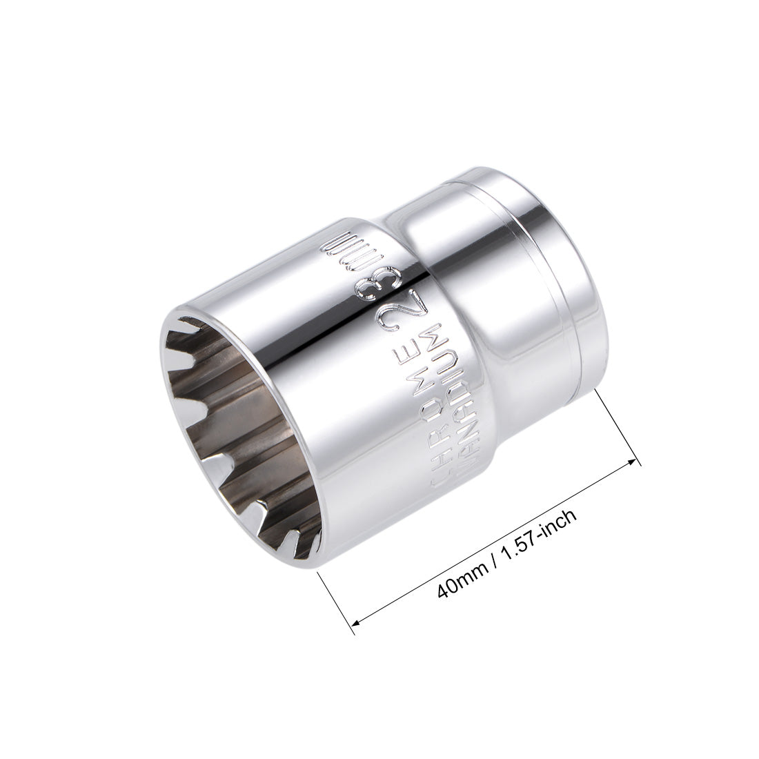 Harfington 1/2-inch Drive E23 Universal Spline Socket Shallow 12 Point Cr-V Steel 3 pcs