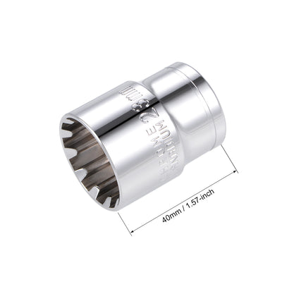 Harfington 1/2-inch Drive E23 Universal Spline Socket Shallow 12 Point Cr-V Steel 3 pcs