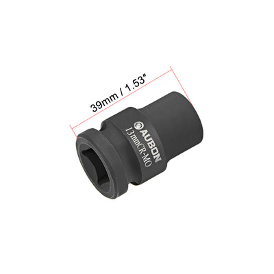 Harfington Drive by Shallow Impact Socket, Cr-Mo Alloy Steel, 6-Point, Metric