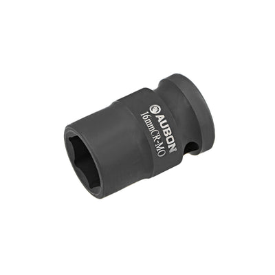 Harfington Drive by Shallow Impact Socket, Cr-Mo Alloy Steel, 6-Point, Metric