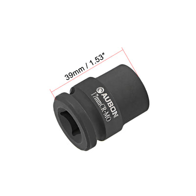 Harfington Drive by Shallow Impact Socket, Cr-Mo Alloy Steel, 6-Point, Metric