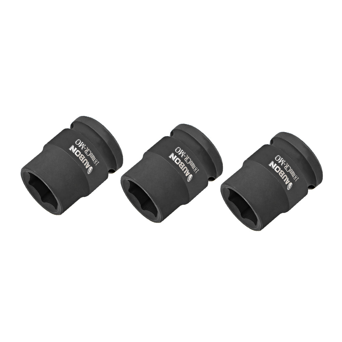 Harfington 3 Pcs 1/2-Inch Drive by 18mm Shallow Impact Socket, Cr-Mo, 6-Point, Metric