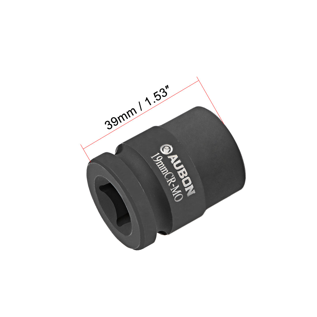Harfington 3 Pcs 1/2-Inch Drive by 19mm Shallow Impact Socket, Cr-Mo, 6-Point, Metric
