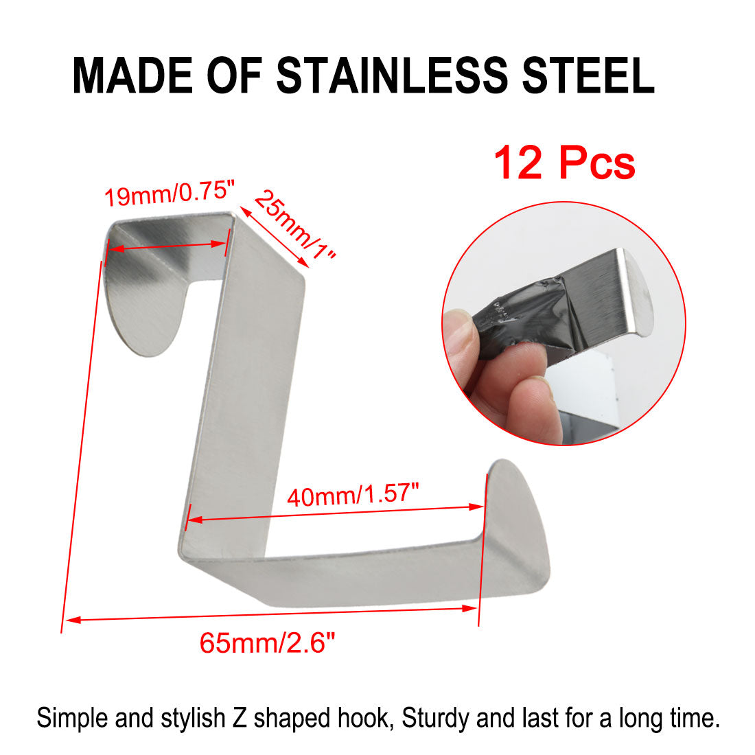 Harfington 12pcs Z Shaped Hook Stainless Steel for Kitchenware Pot Utensil Coat Holder