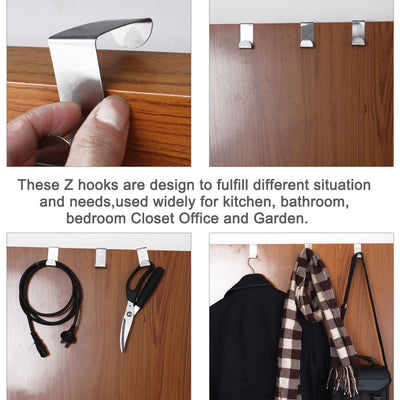 Harfington 12pcs Z Shaped Hook Stainless Steel for Kitchenware Pot Utensil Coat Holder