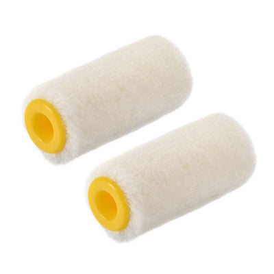 Harfington Paint Roller Cover 2 Inch 5cm Mini Wool Brush for Household Wall Painting Treatment 2pcs