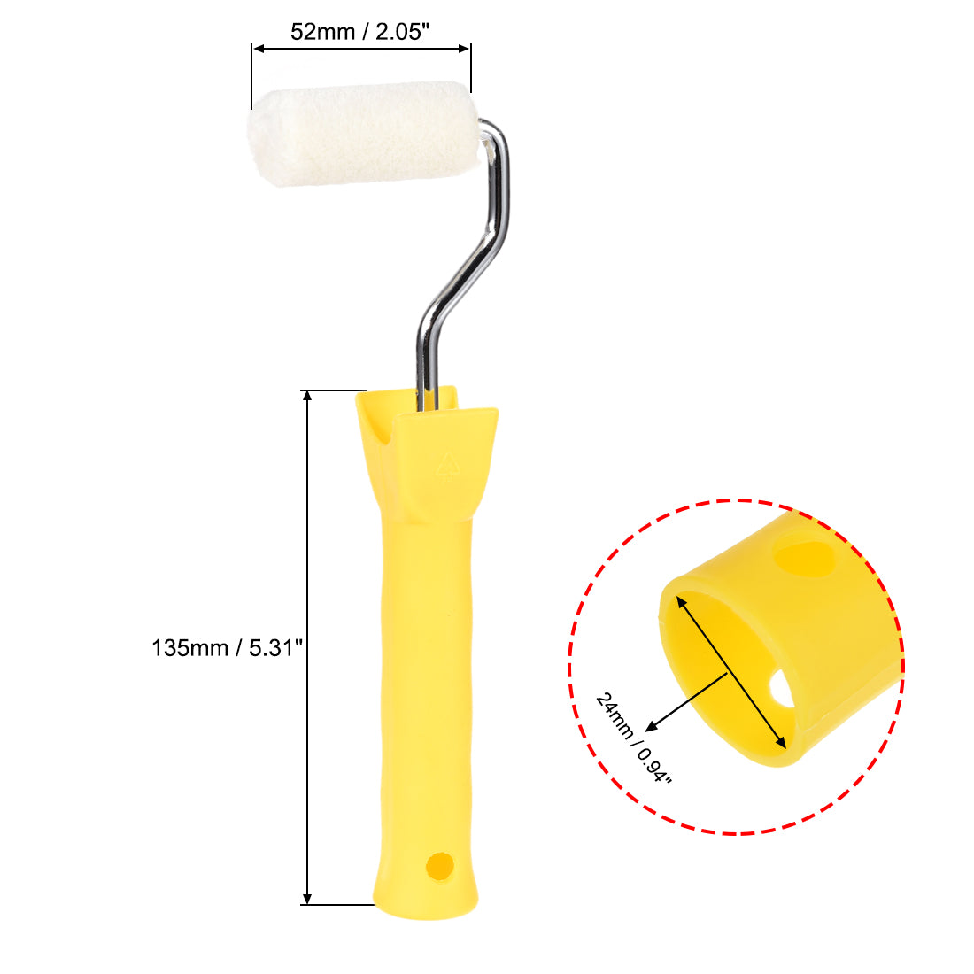 Harfington Paint Roller Brush 2 Inch for Household Wall Painting Treatment with Plastic Handle