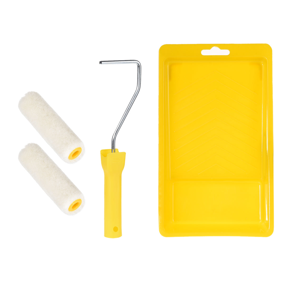 Harfington 2xWool Paint Roller Brush 3 Inch for Household Wall Painting Treatment with Handle and Tray