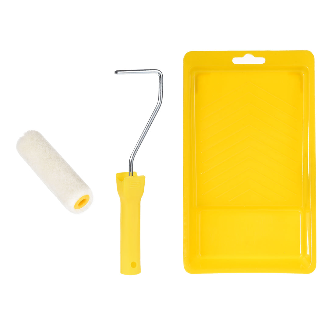 Harfington Wool Paint Roller Brush 3 Inch for Household Wall Painting Treatment with Handle and Tray