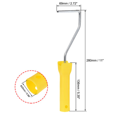 Harfington Mini Paint Roller Frame 75mm Plastic Handle for Wall Repair Painting