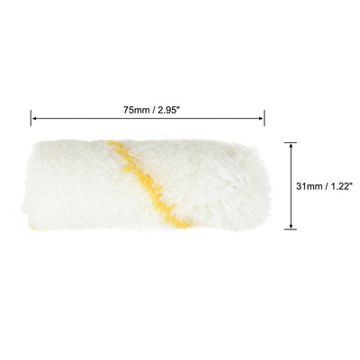 Harfington Paint Roller Cover 3 Inch 76mm Mini Acrylic Fiber Brush for Household Wall Painting Treatment 2pcs